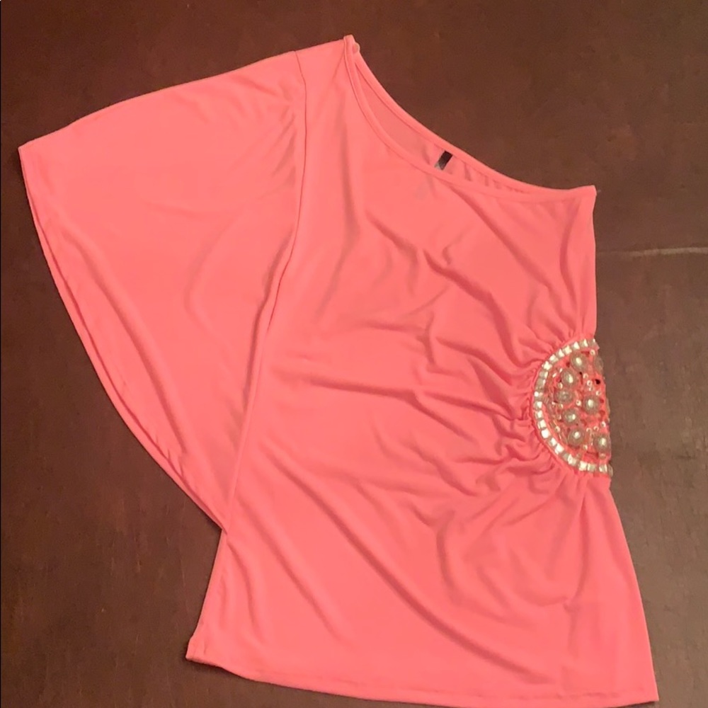 Bright Pink One Shoulder Top